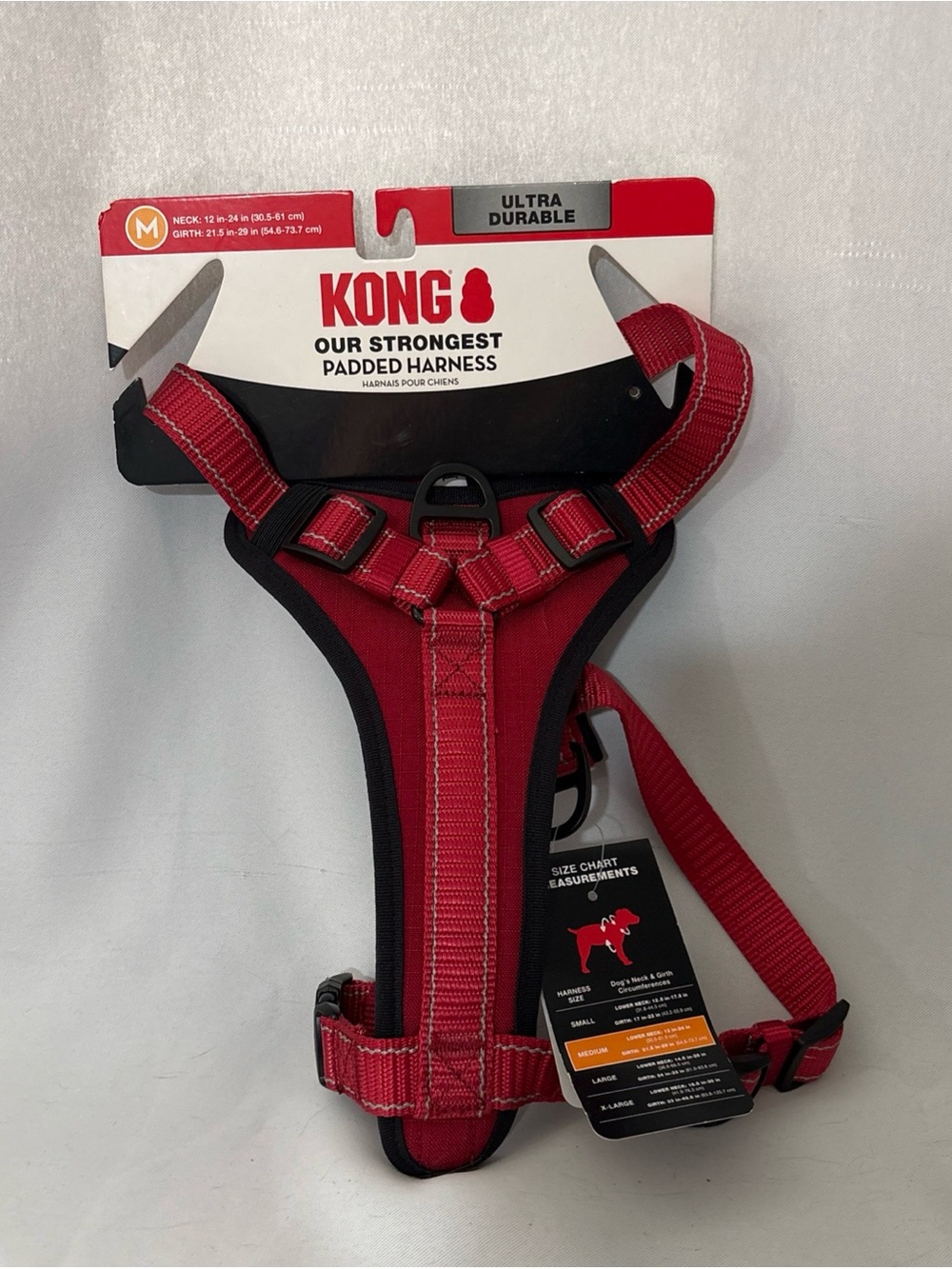 Kong Red and Black Padded Dog Harness - Medium